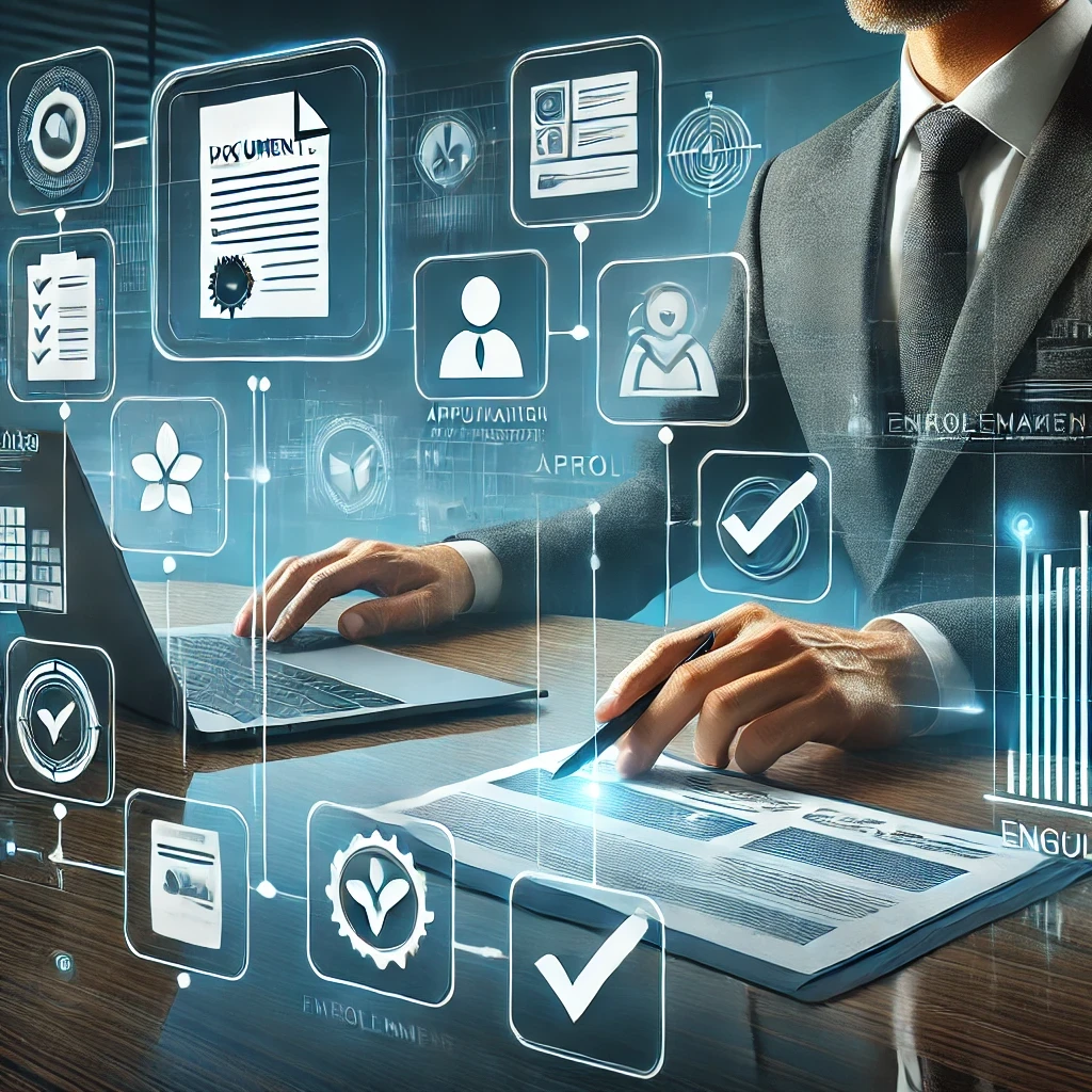 Credentialing process in action by a healthcare professional
